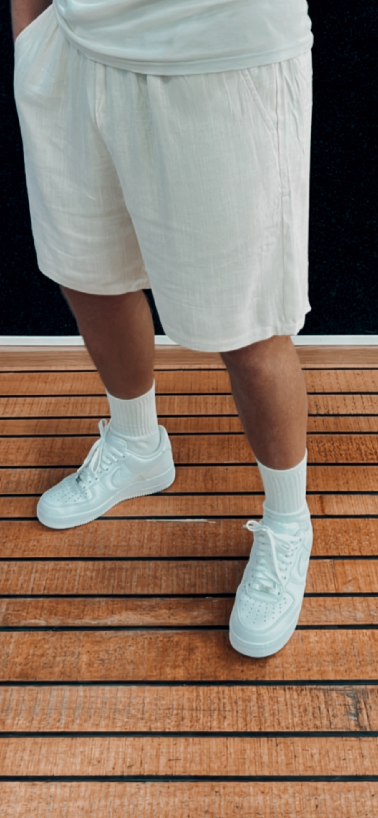 Shorts/ Pants Leinen Cream
