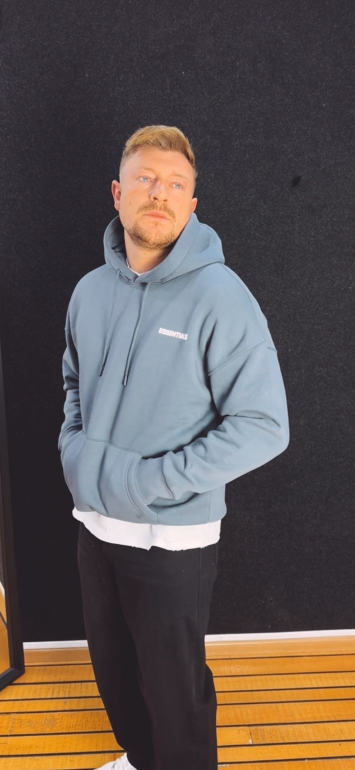 Hoodie Essentials Blau/ Grau