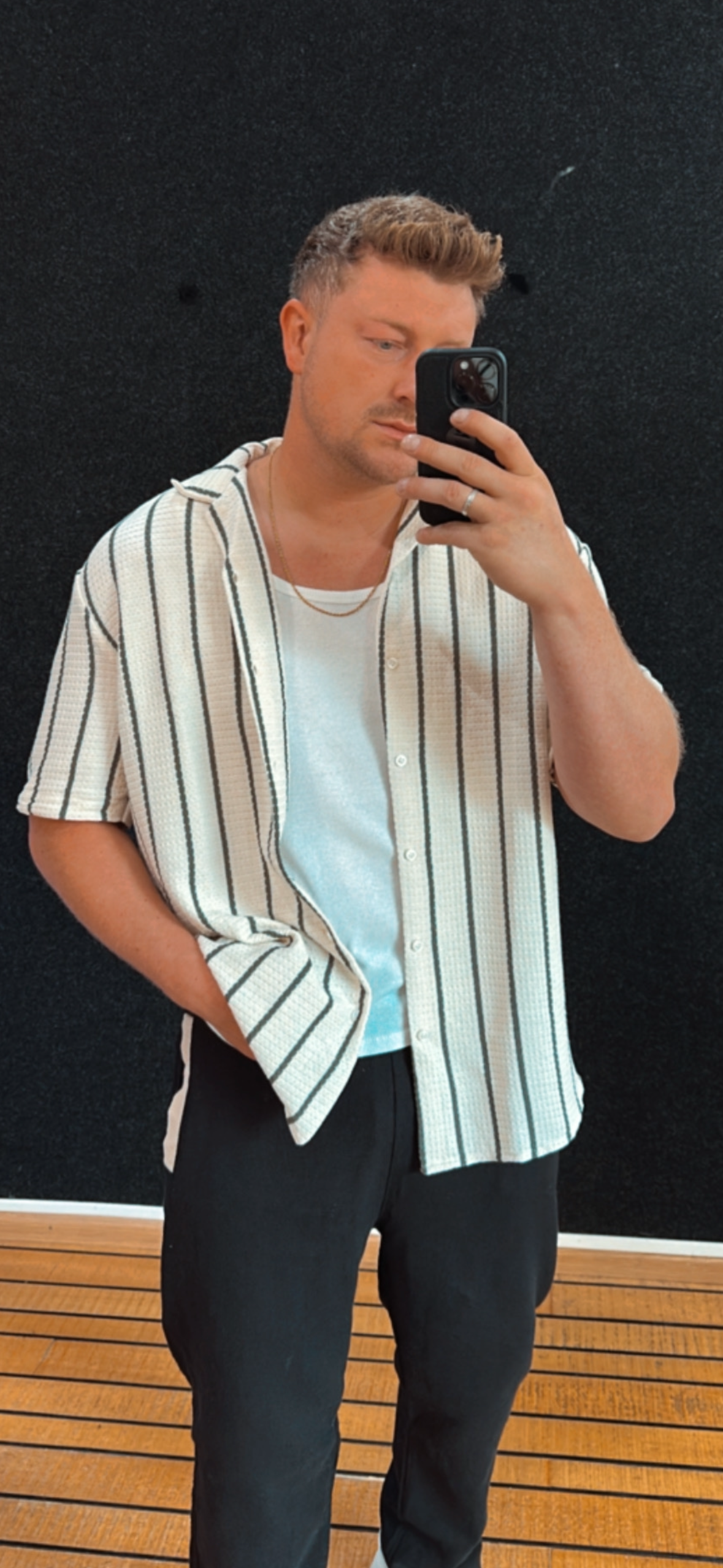 Hemd Creme gestreift