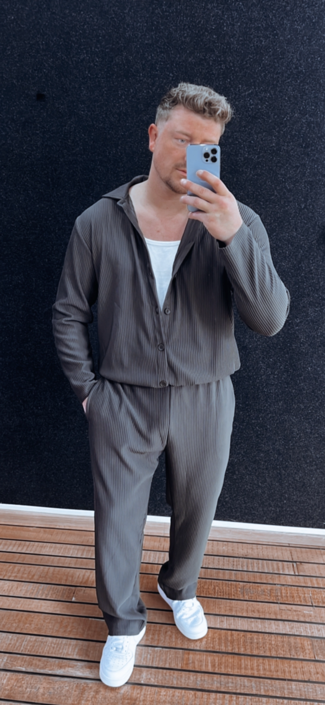 Pants Plissee Anthrazit