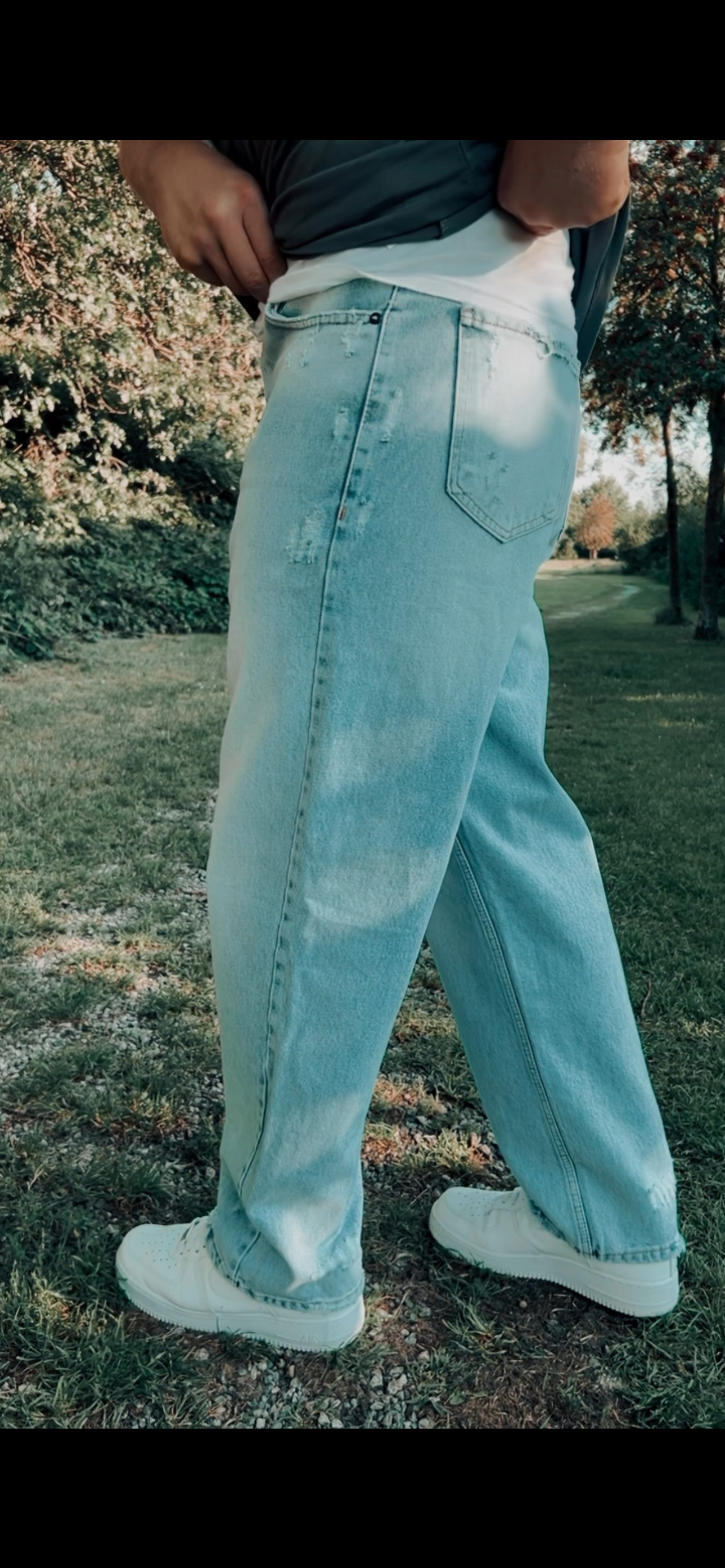 BAGGY Jeans Blau USED Look