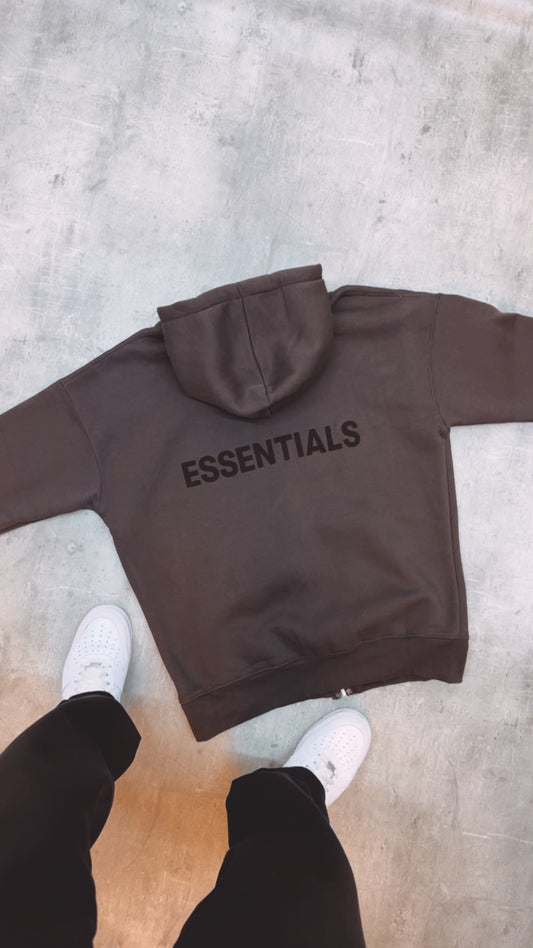 ZIP Hoodie Essentials Braun