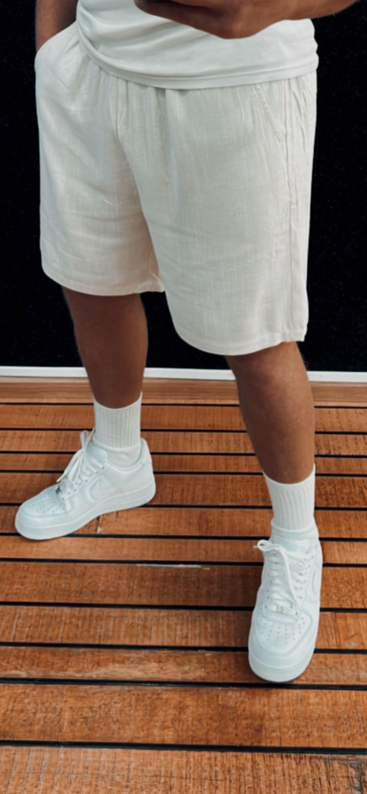 Shorts/ Pants Leinen Cream