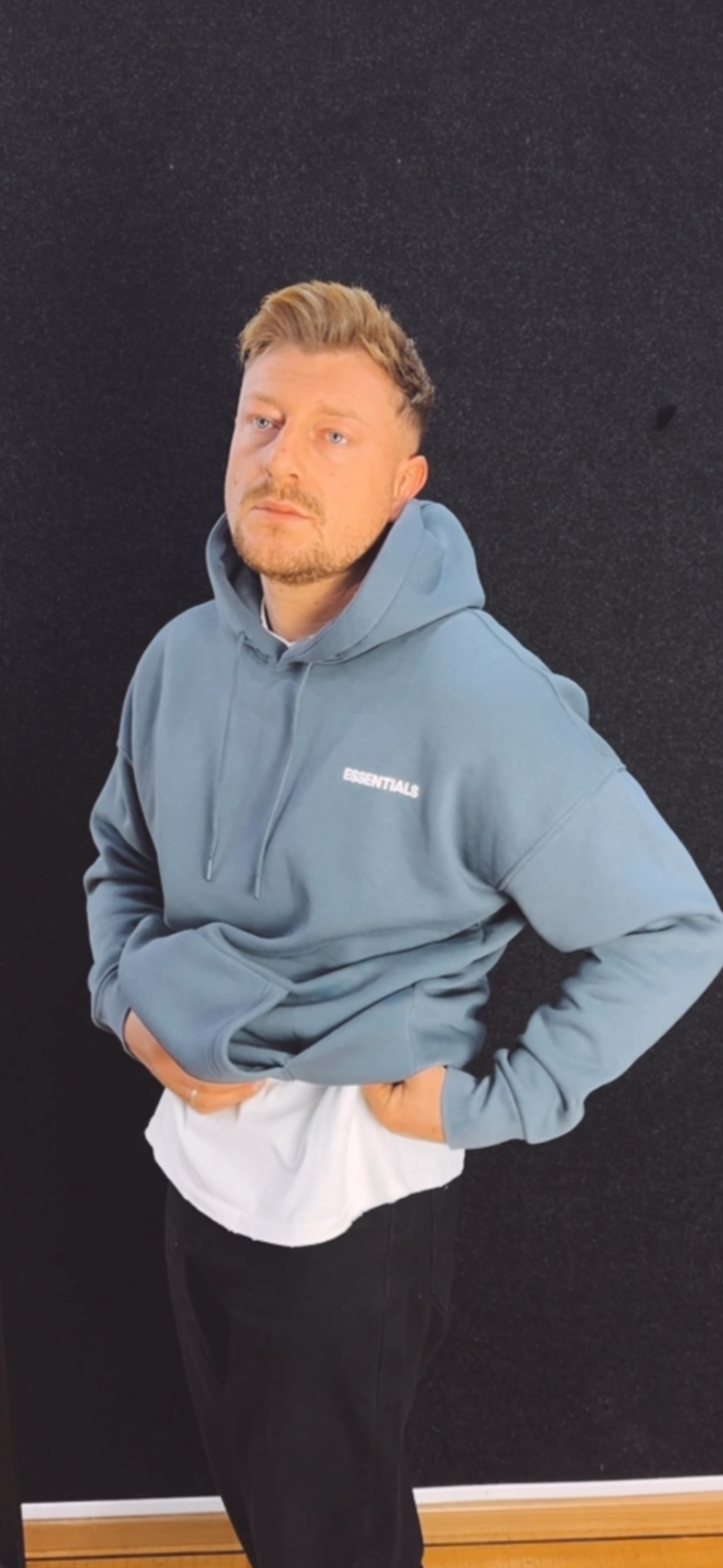 Hoodie Essentials Blau/ Grau