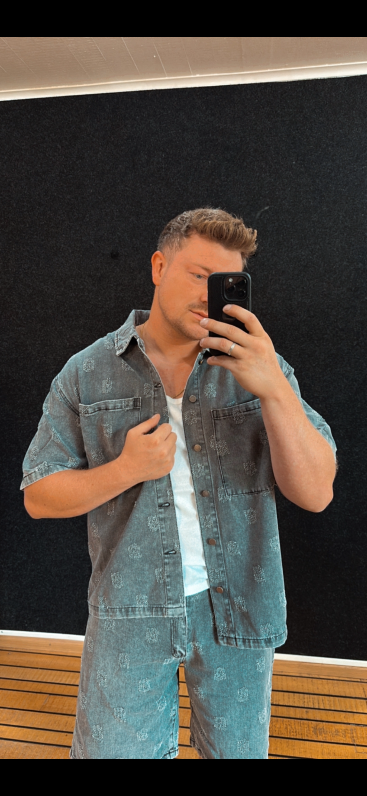 Hemd Jeans Grau