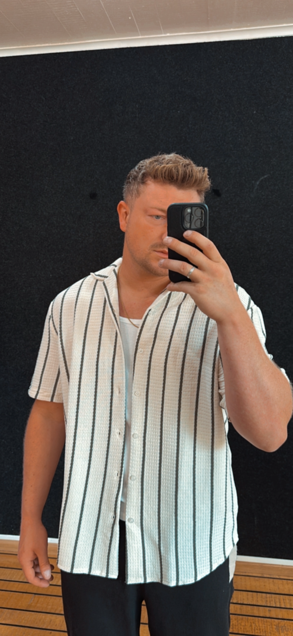 Hemd Creme gestreift