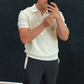 Poloshirt Strick Creme