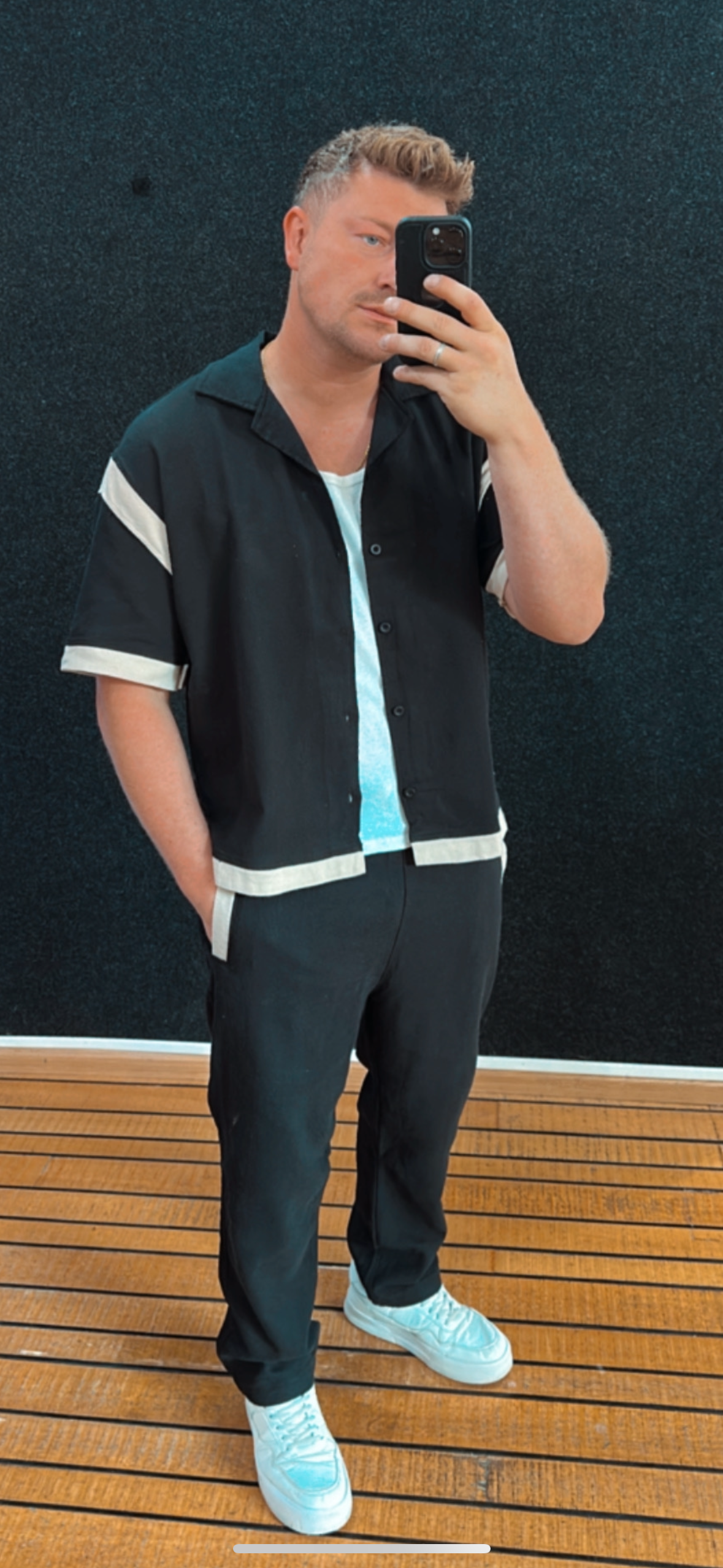 Pants Schwarz Beige