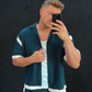 Hemd Blau Beige