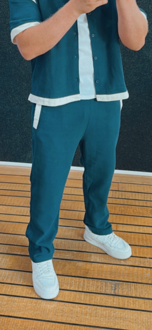 Pants Blau Beige