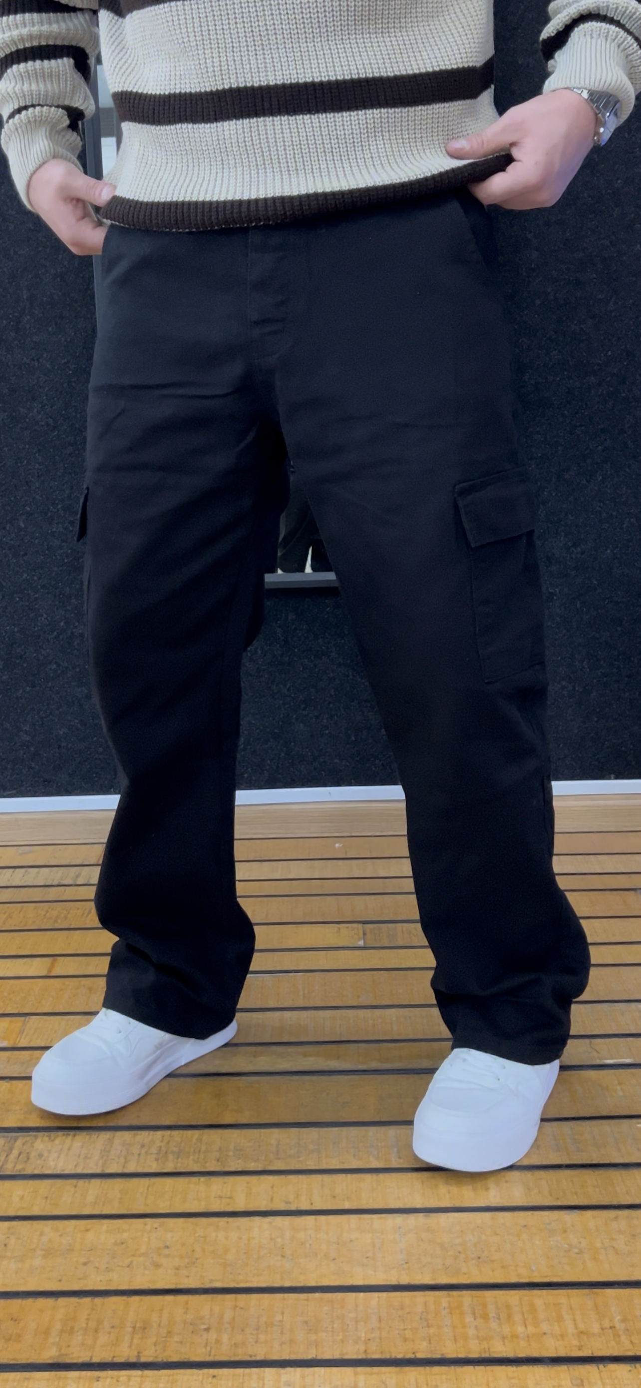 Cargo Jeans in Schwarz