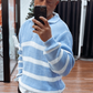 Pullover babyblau weiß