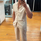 Hemd Beige Plissees Oversize