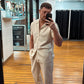 Hemd Beige Plissees Oversize