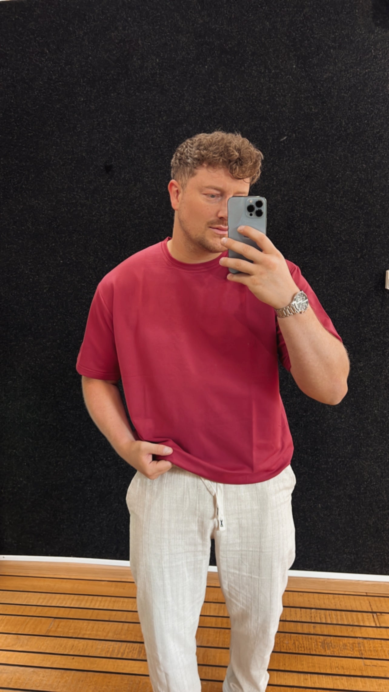 Shirt Basic Weinrot